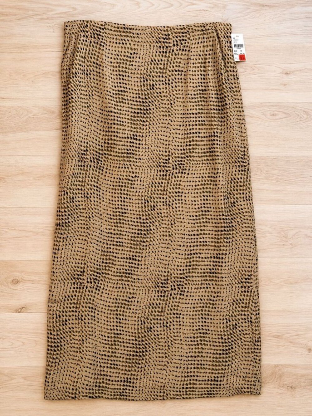 Vintage Susan Bristol Maxi Skirt 14 Beige Polka Dot Retro Romantic Rockabilly
